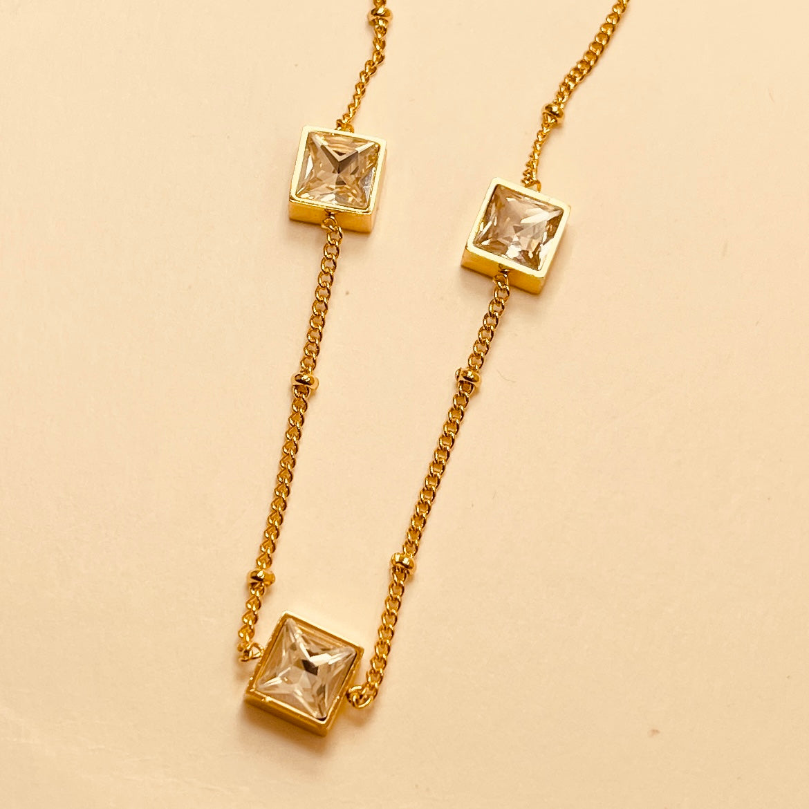 Square Zircon Mala Pendant