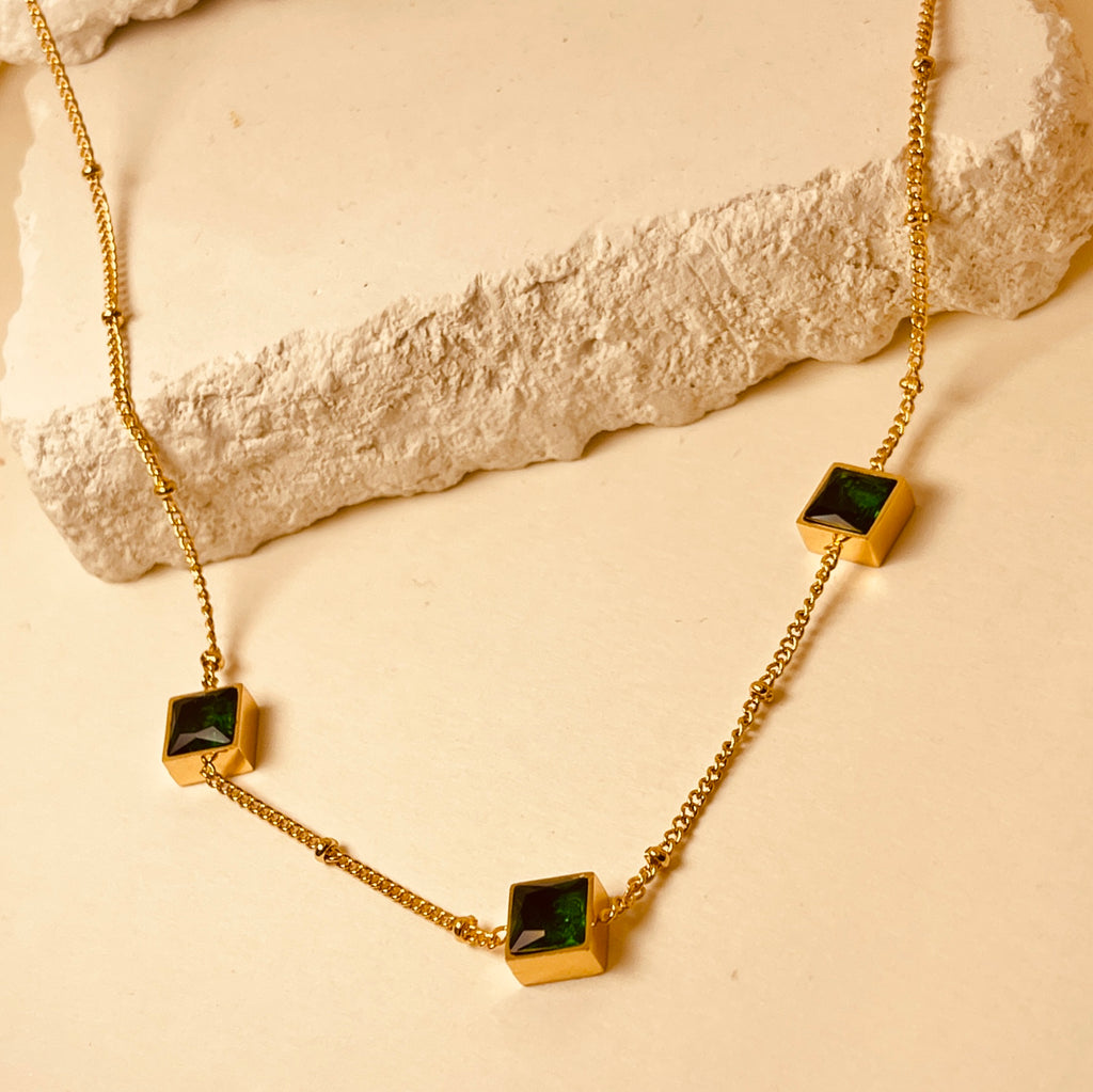 Square Zircon Mala Pendant