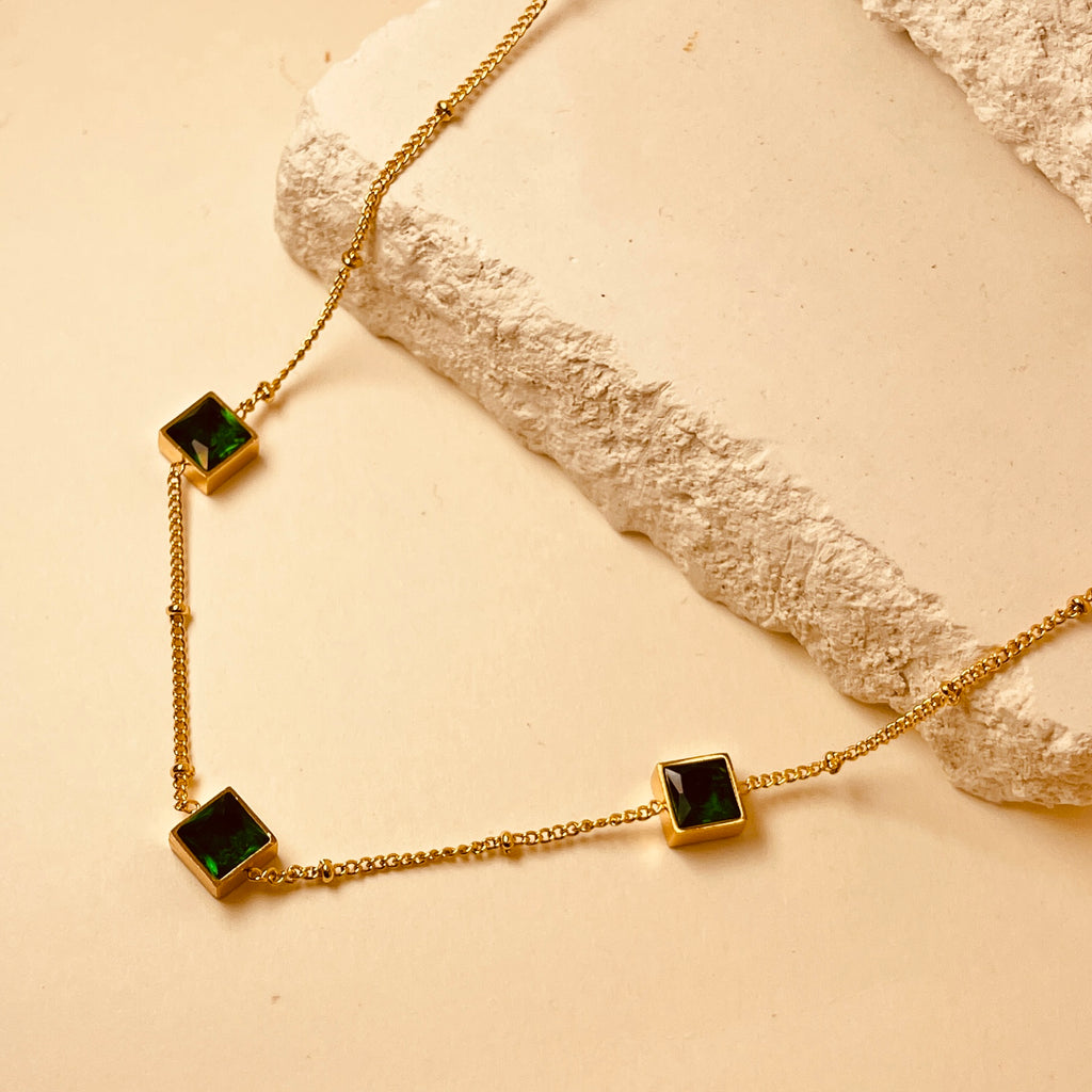 Square Zircon Mala Pendant