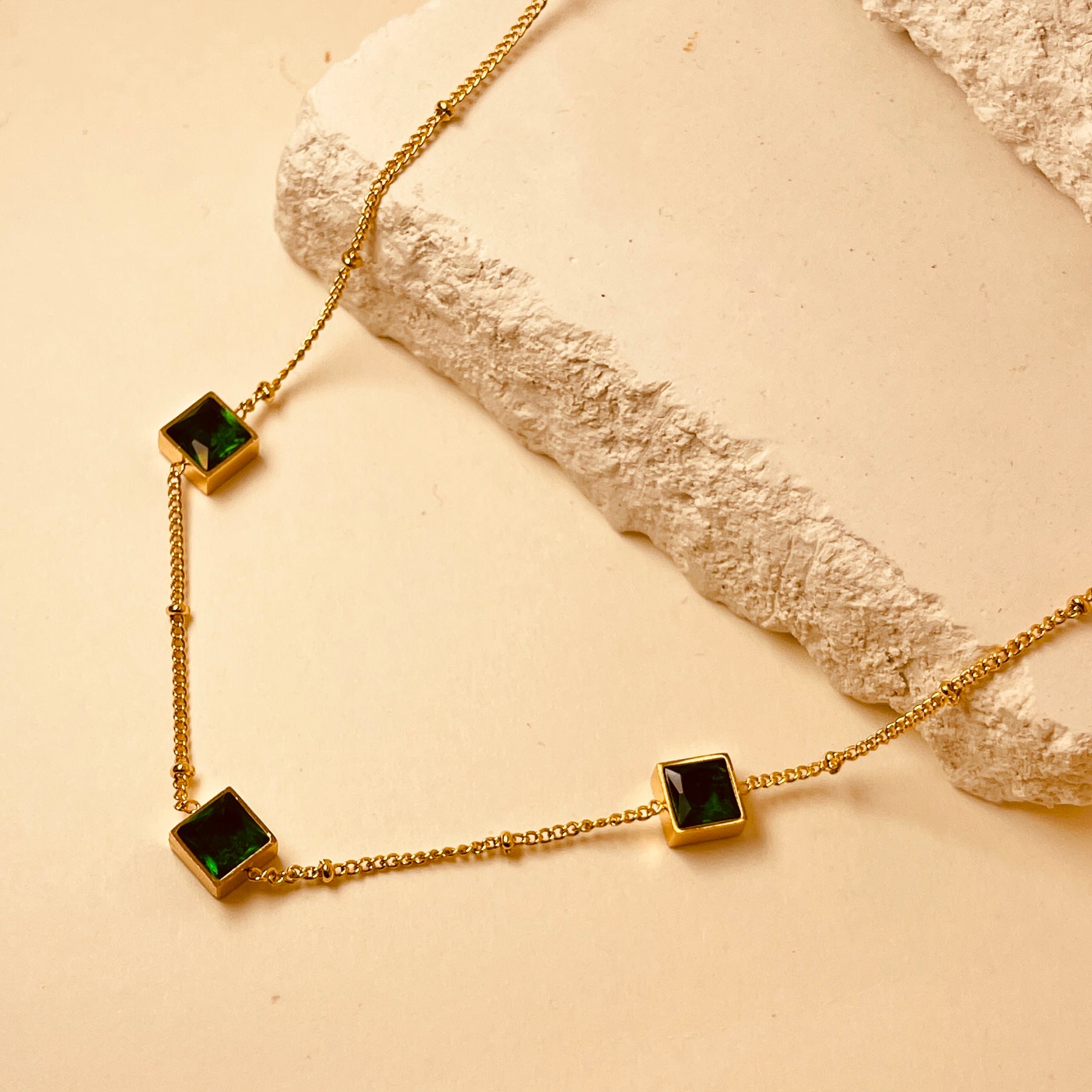 Square Zircon Mala Pendant