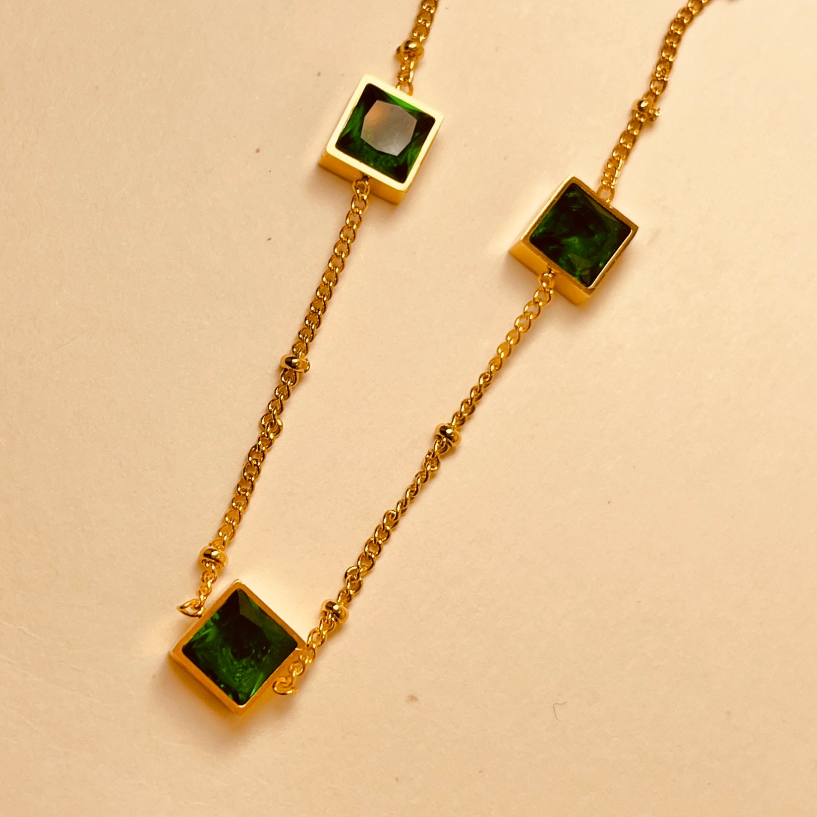 Square Zircon Mala Pendant