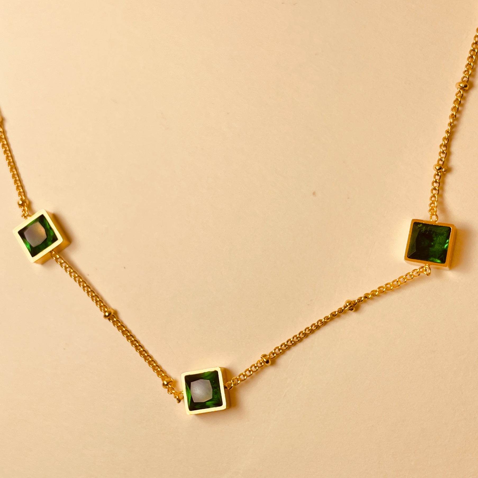 Square Zircon Mala Pendant