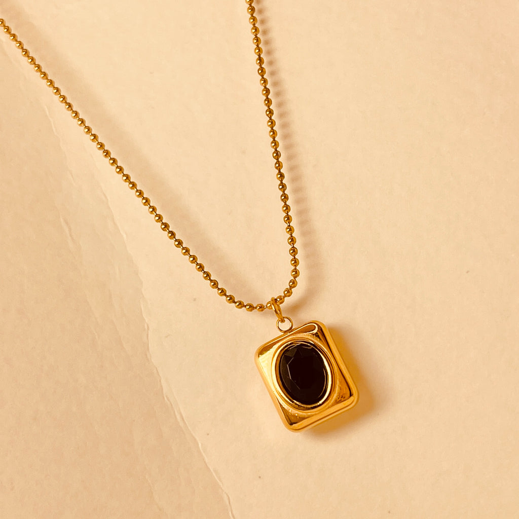 Oval Black Pendant
