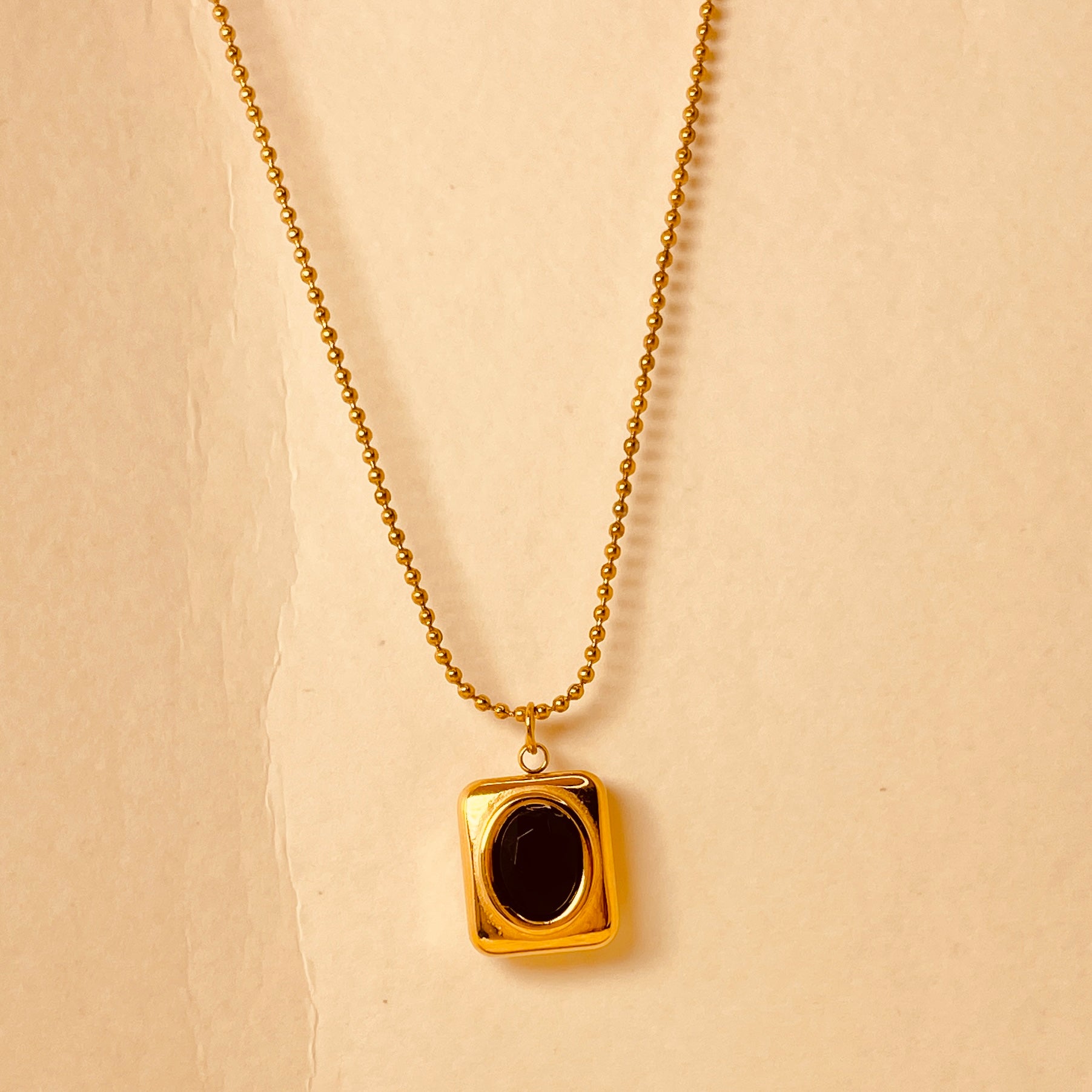 Oval Black Pendant
