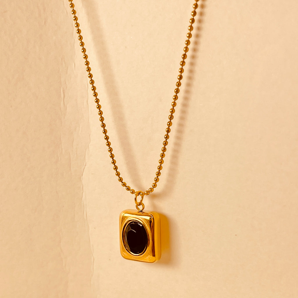Oval Black Pendant