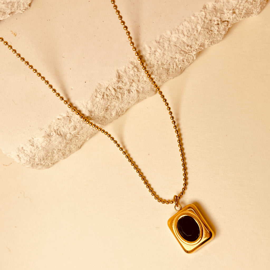 Oval Black Pendant