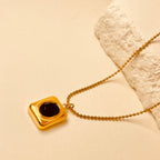 Oval Black Pendant