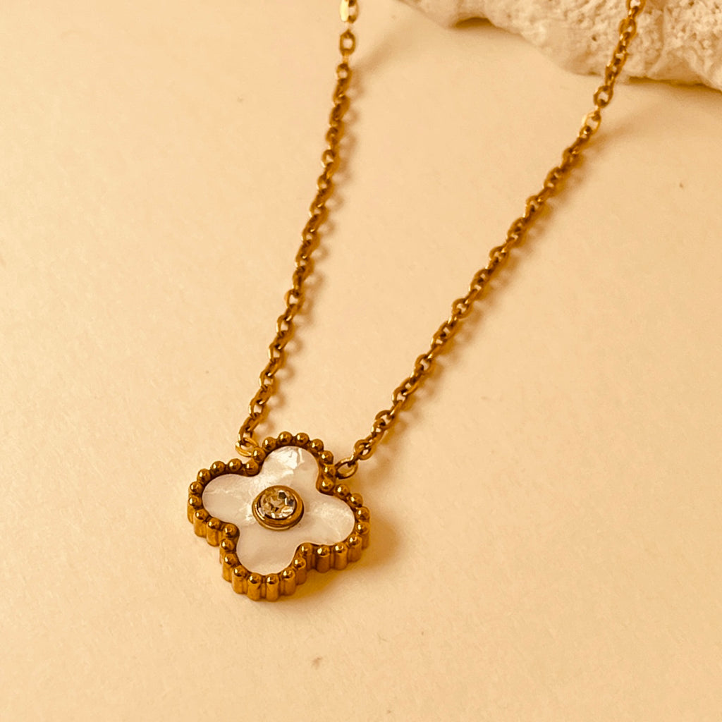 Luxe Gold and White Clover Pendants