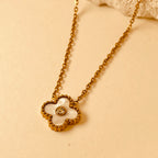 Luxe Gold and White Clover Pendants