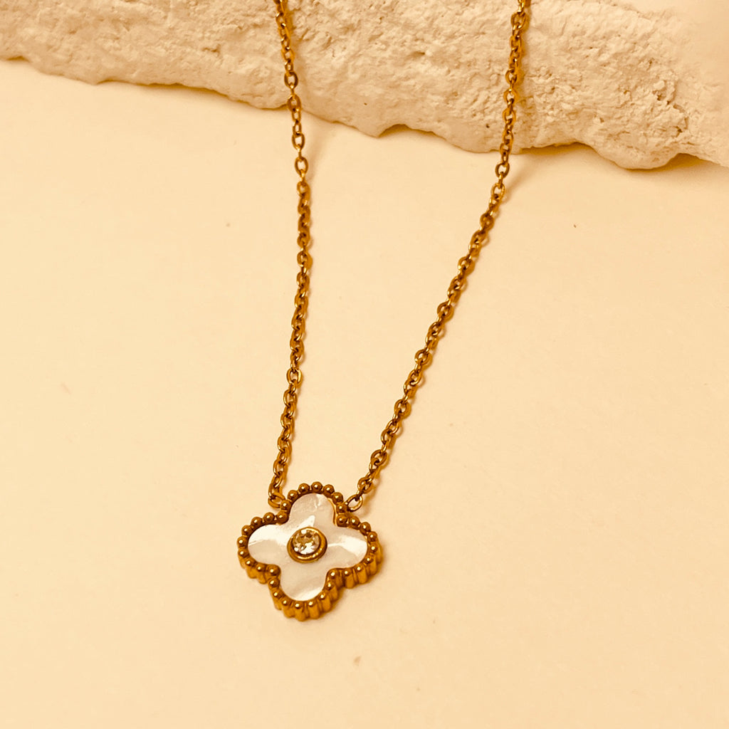 Luxe Gold and White Clover Pendants
