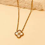 Luxe Gold and White Clover Pendants