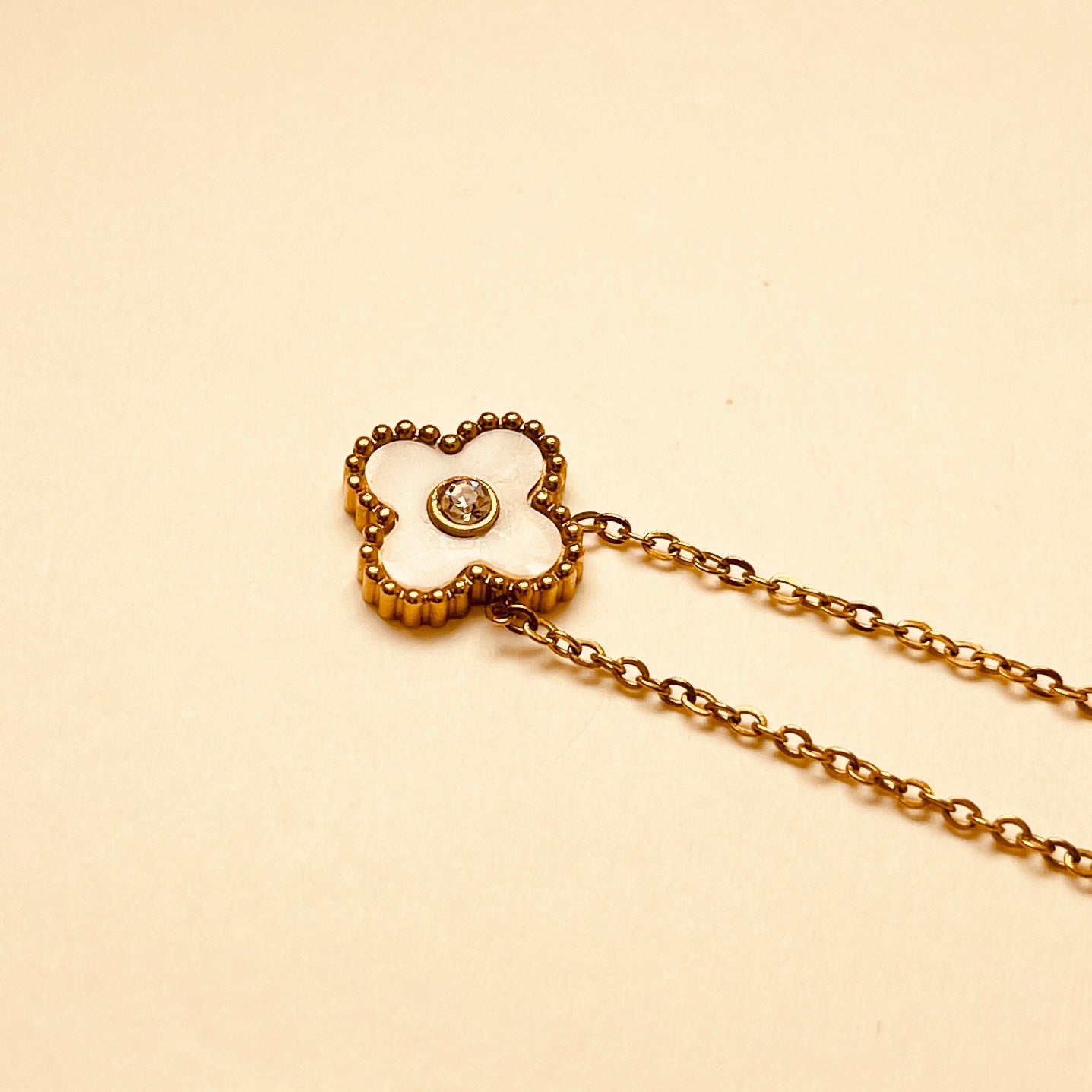Luxe Gold and White Clover Pendants