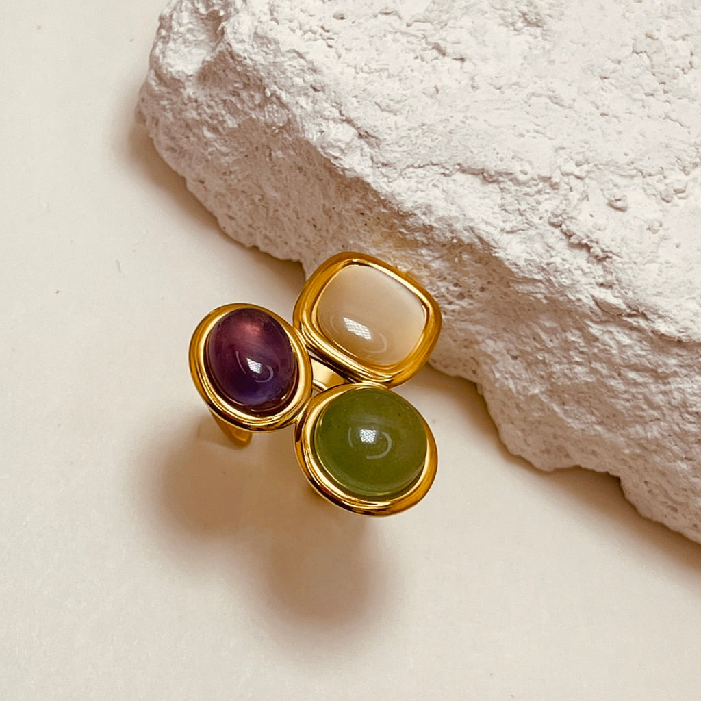 Trio Natural Stone Ring