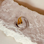 Silver Gold Trio Ring