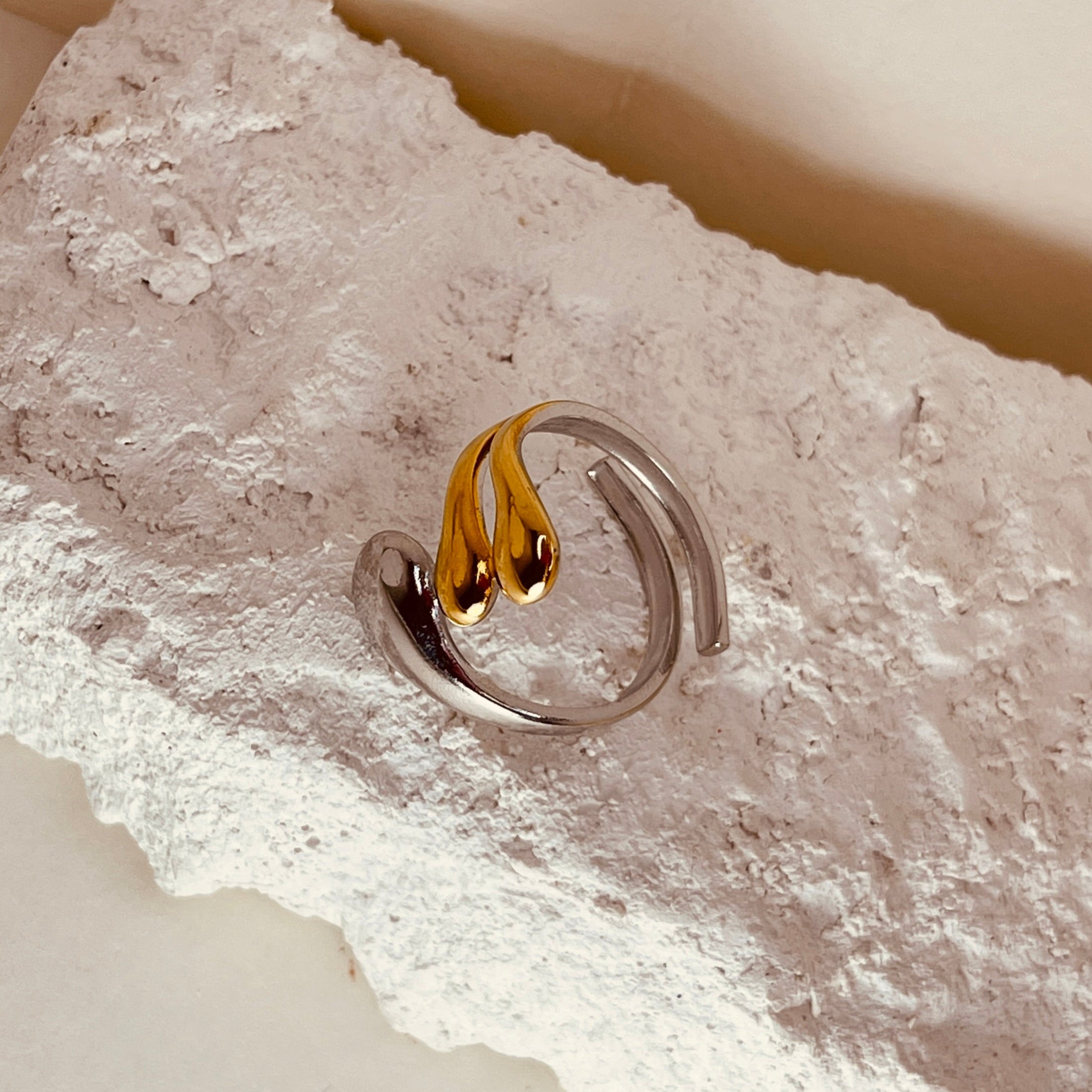 Silver Gold Trio Ring