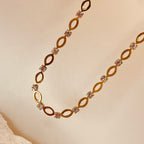 Rhinestone Hollow Oval Handmade Set