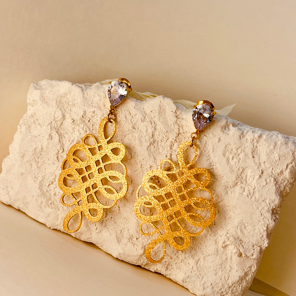 Frosted Hollow Hoop Earrings