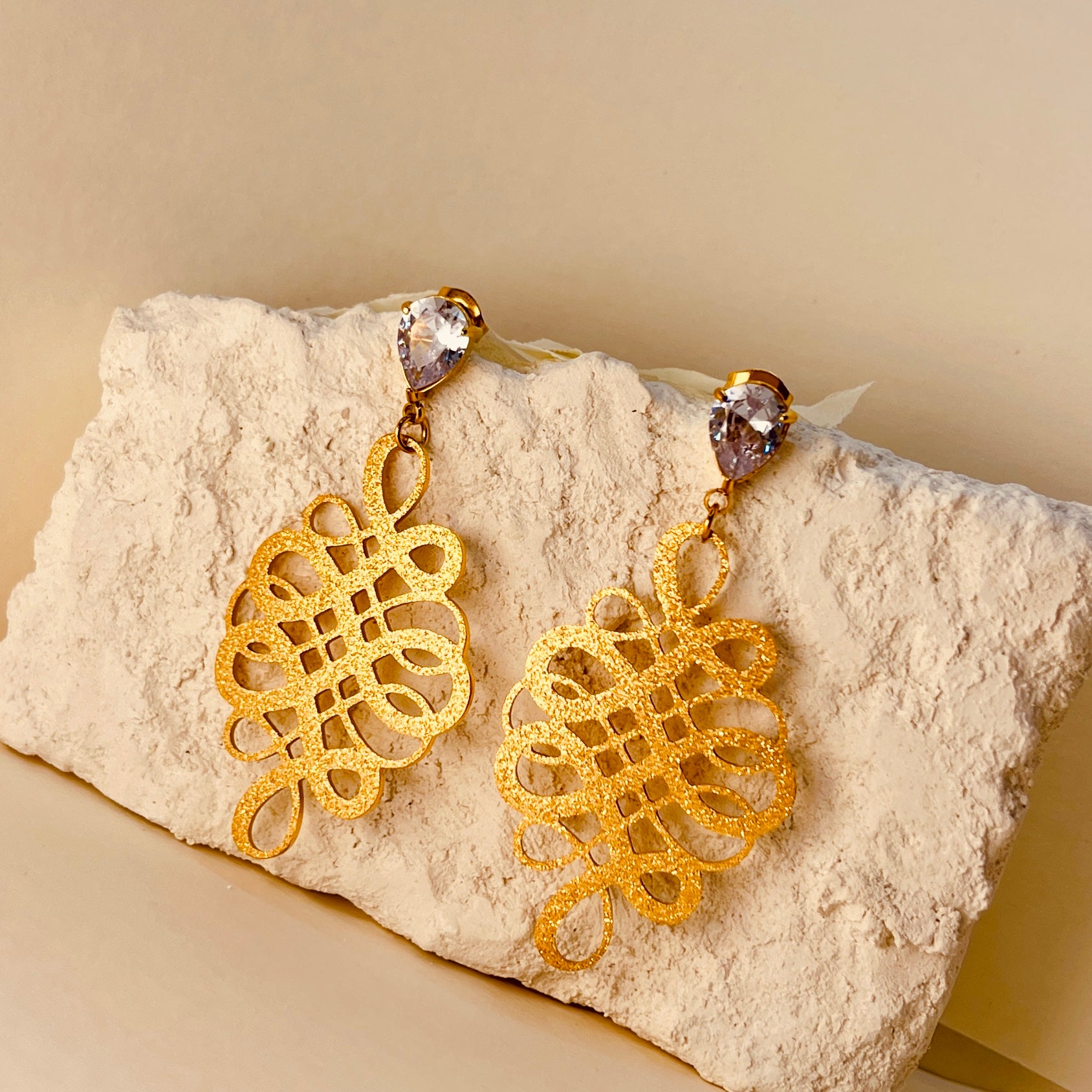 Frosted Hollow Hoop Earrings