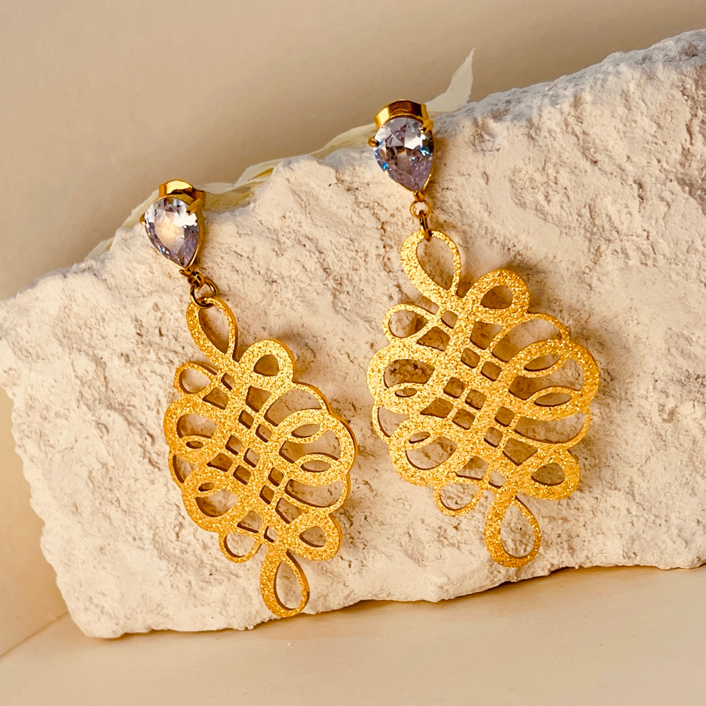 Frosted Hollow Hoop Earrings
