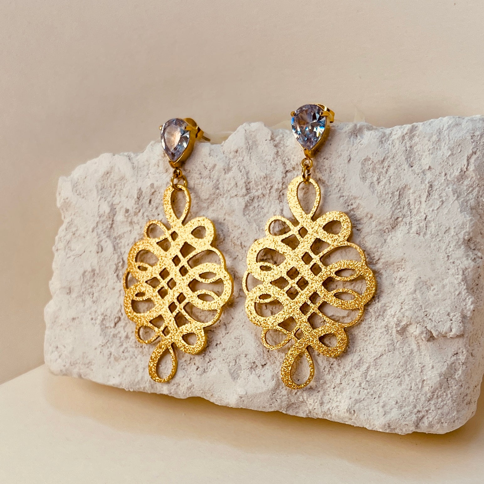 Frosted Hollow Hoop Earrings