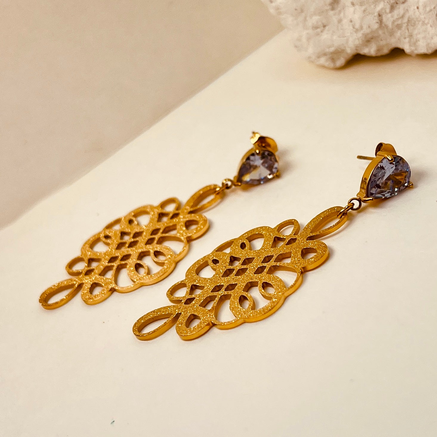 Frosted Hollow Hoop Earrings