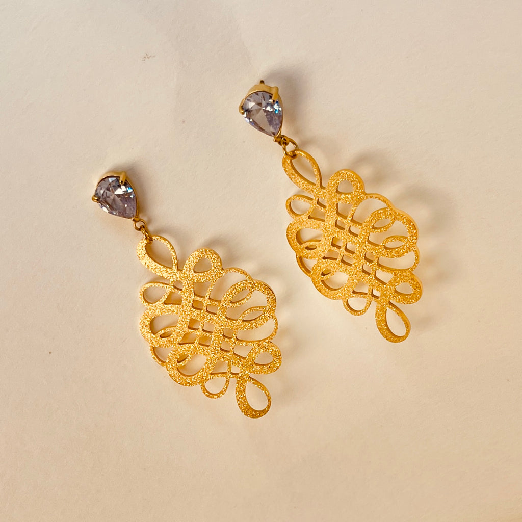 Frosted Hollow Hoop Earrings