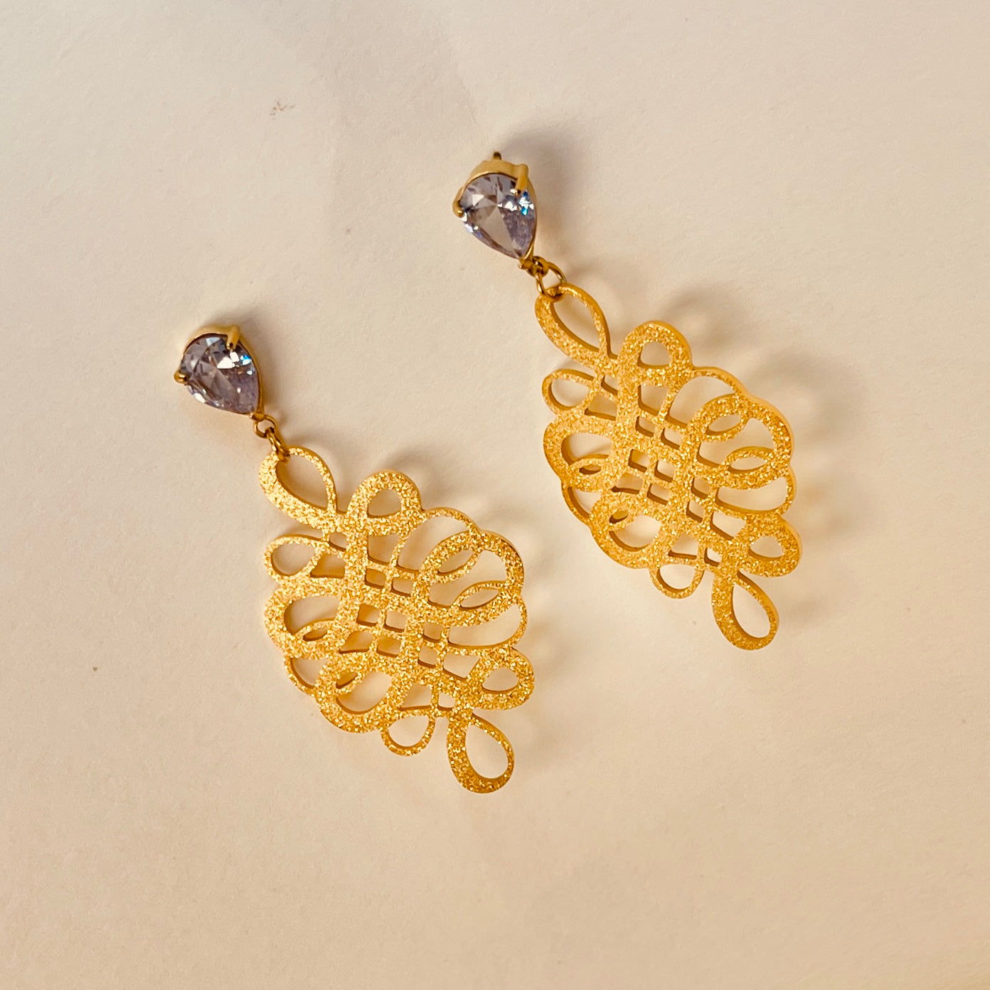 Frosted Hollow Hoop Earrings