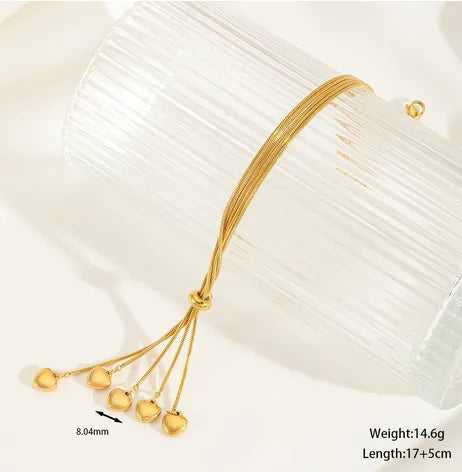 5 Heart Tassel Bracelet