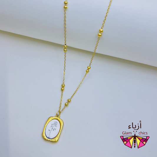 Silver Flower Necklace - 18K Plated