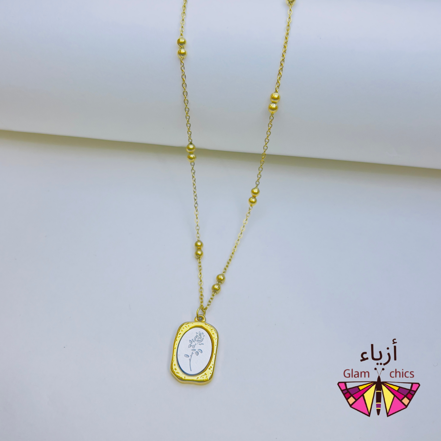 Silver Flower Necklace - 18K Plated
