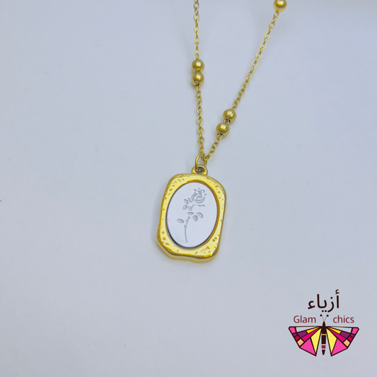 Silver Flower Necklace - 18K Plated