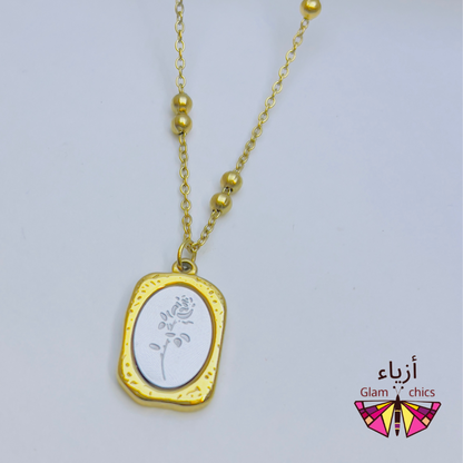 Silver Flower Necklace - 18K Plated