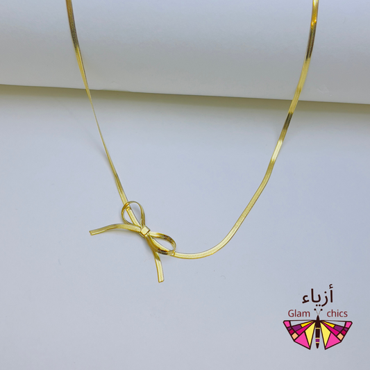 Bow Knot Necklace 18K Gold