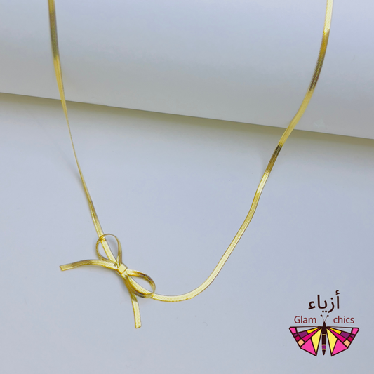 Bow Knot Necklace 18K Gold