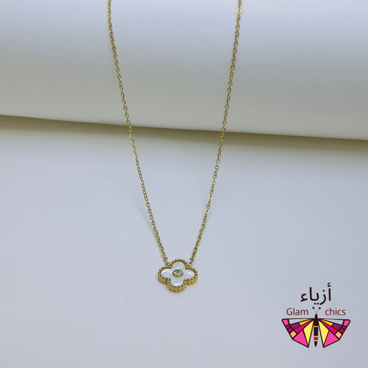 Luxe Gold and White Clover Pendants