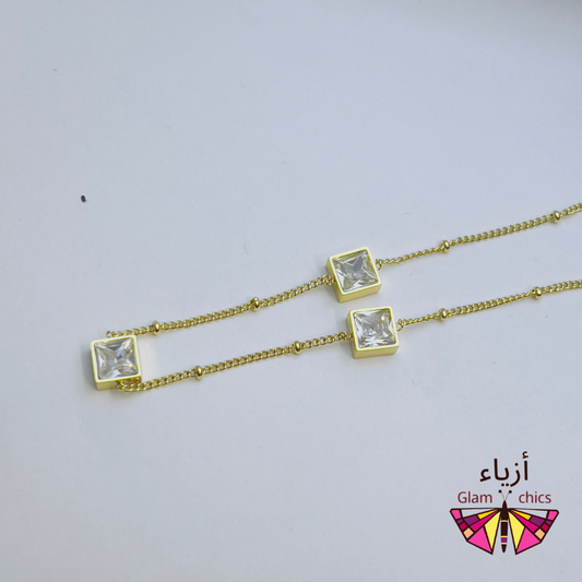 Square Zircon Mala Pendant