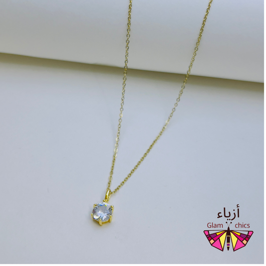 Simple Six-Claw Diamond Necklace