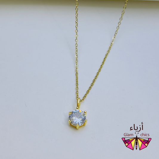 Simple Six-Claw Diamond Necklace