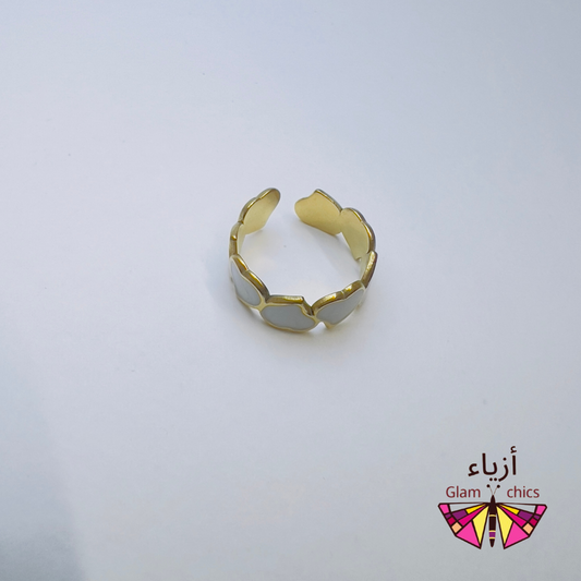 Retro Pearl Heart Ring
