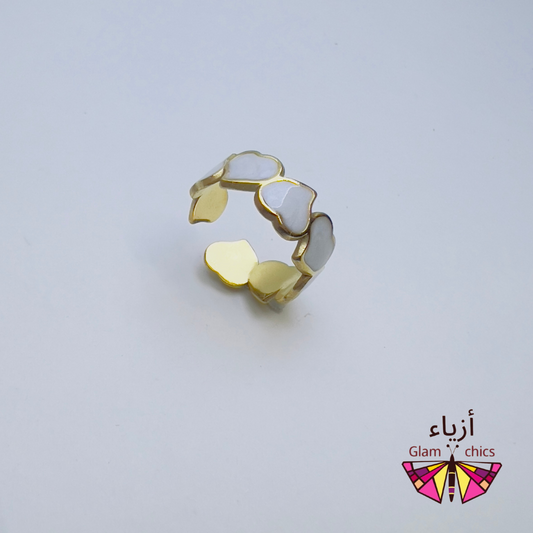 Retro Pearl Heart Ring