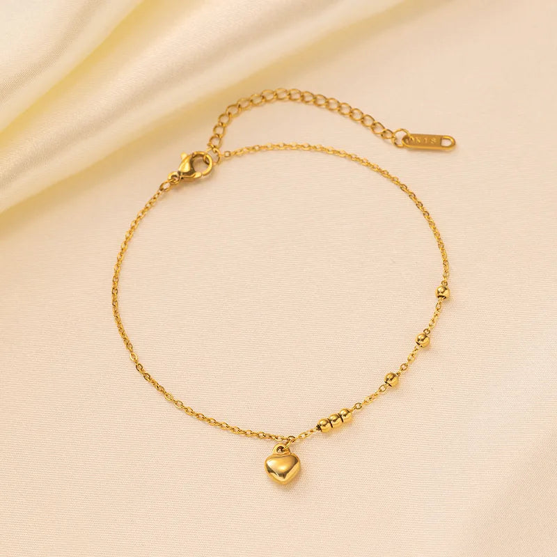 Heart Bead Anklet