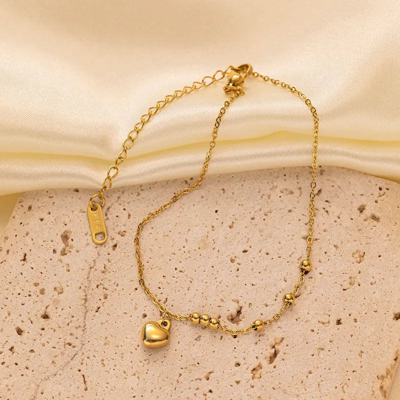 Heart Bead Anklet