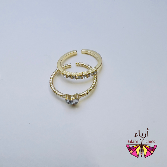 Heart Shape Alloy Plating Inlay Rhinestones Ring
