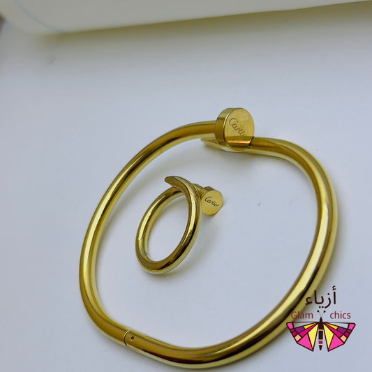 Nail-Style Stainless Steel Handcuff with Ring