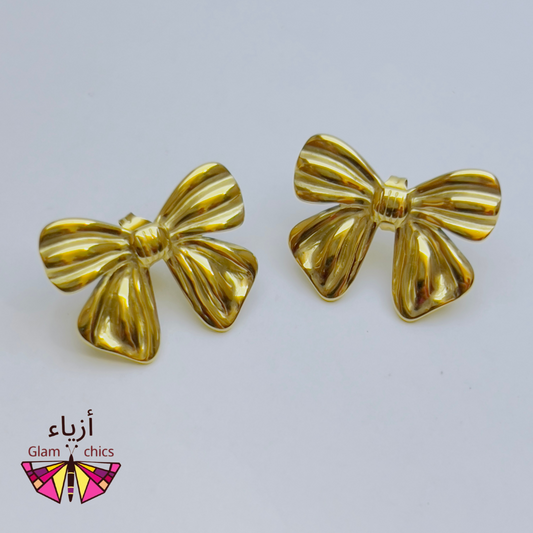 Bow Knot Electroplating Ear Studs