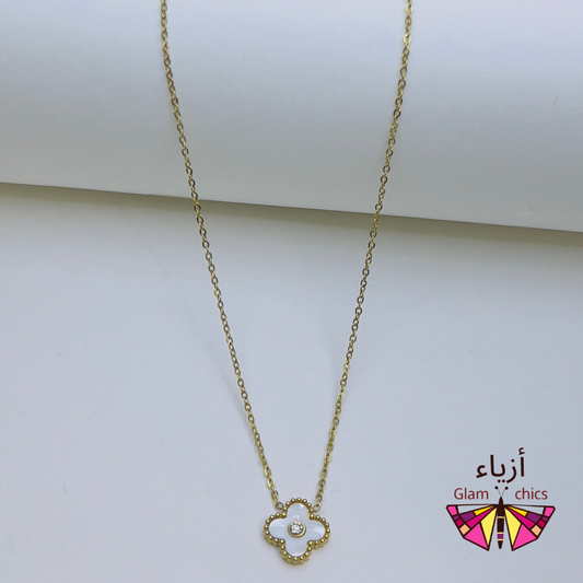 Luxe Gold and White Clover Pendants
