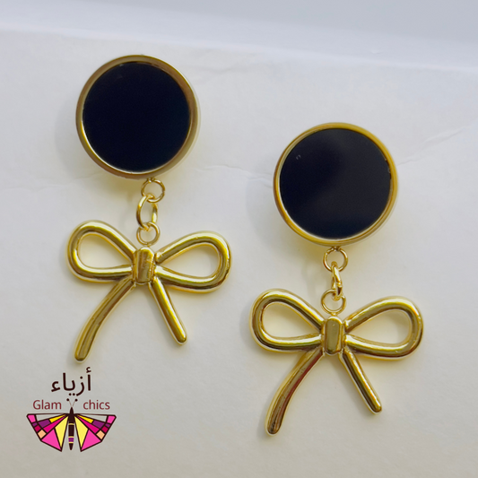 Princess Round Bow Knot Earrings