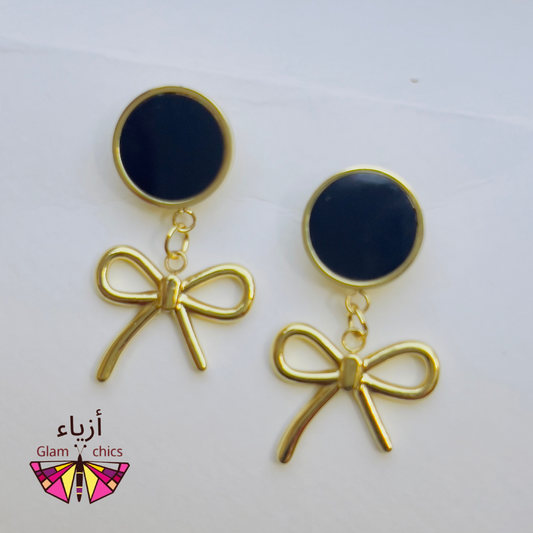 Princess Round Bow Knot Earrings